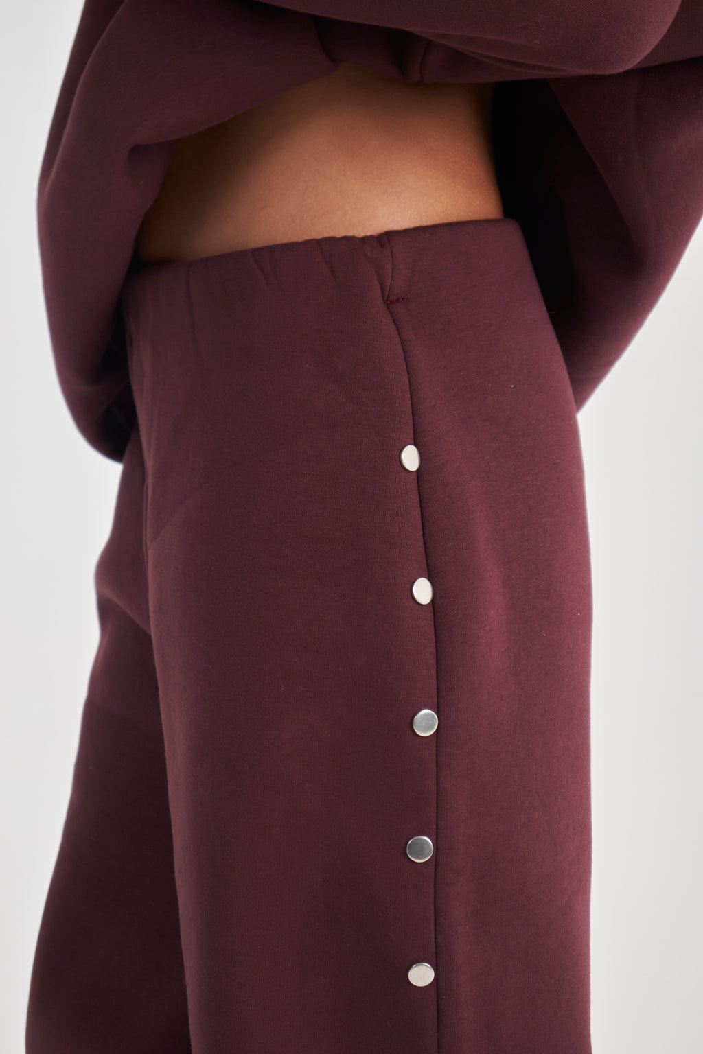 Studded burgundy sweatpants